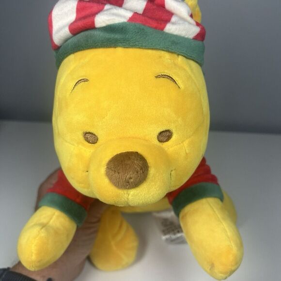 2022 Disney Parks Holiday Christmas Cuddleez Winnie The Pooh 13” Plush New - Picture 2 of 8
